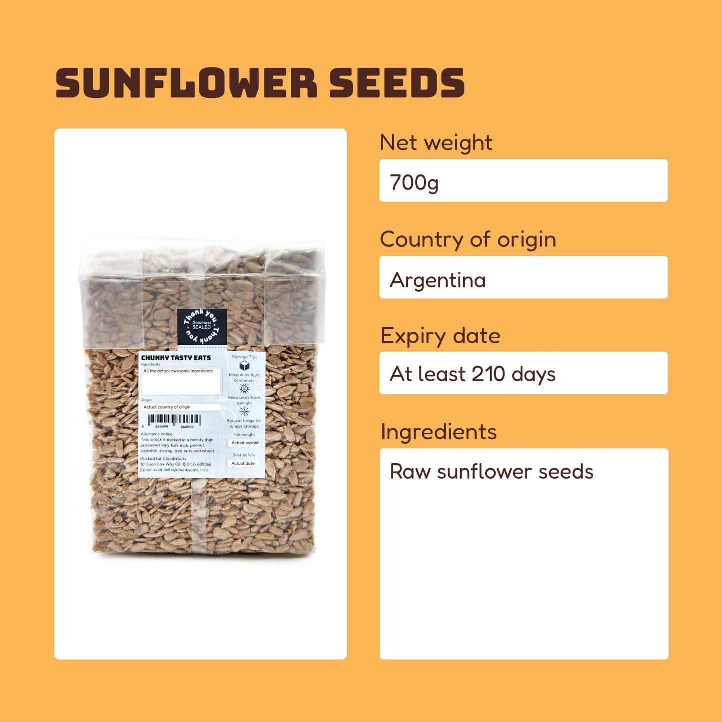 Argentina Sunflower Seeds 700g