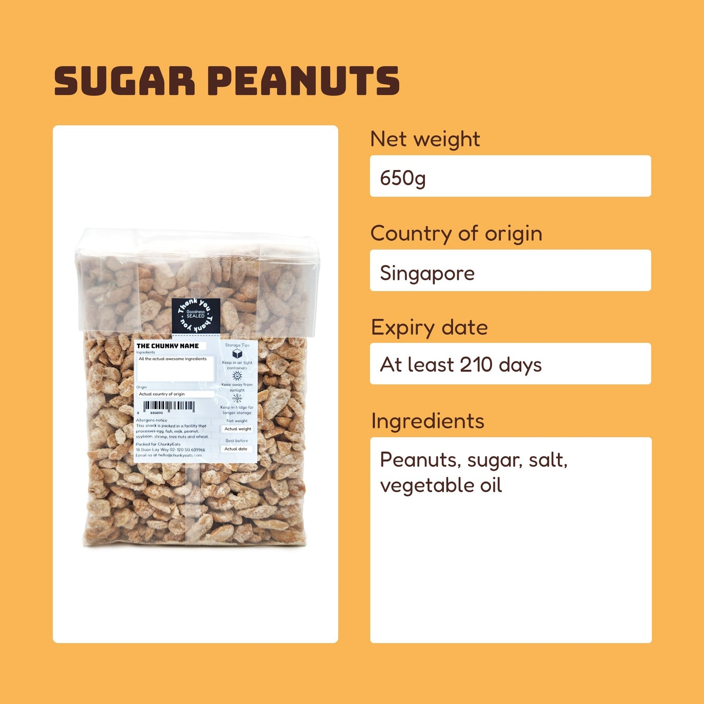 Sugar Peanuts 650g